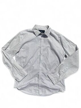 Beverly Hills Polo Club Men's White Small Polka Dot Long-Sleeve Button-Down